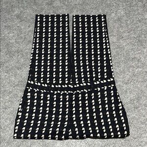 Theory Navy and White Geometric Cropped Straight-Leg Wool Trousers